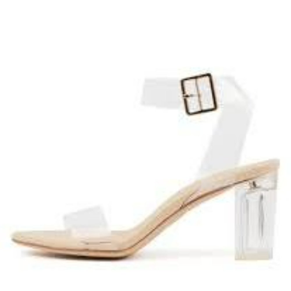 Free People Silent D Sandals Paisleena Transparent Vinyl Leather Size 6 Clear